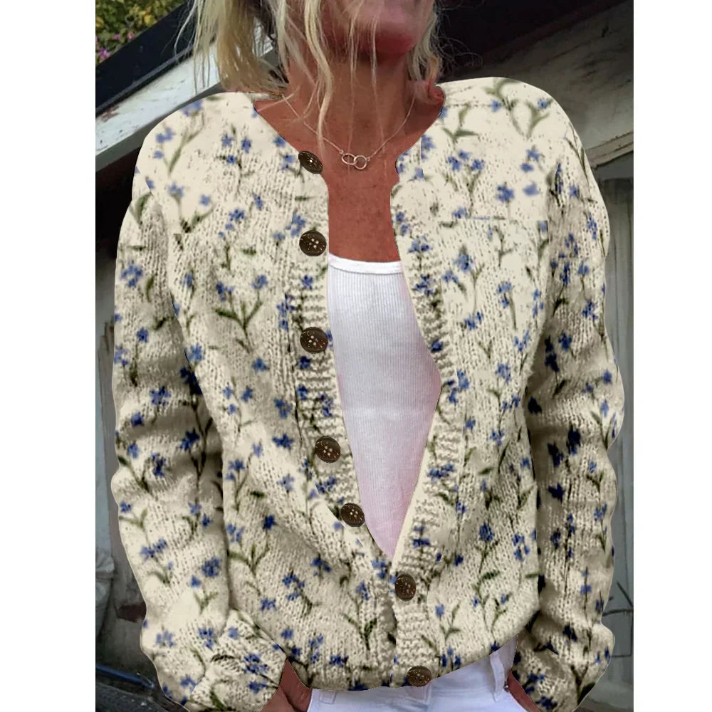 Marie | Chic Cardigan with Print