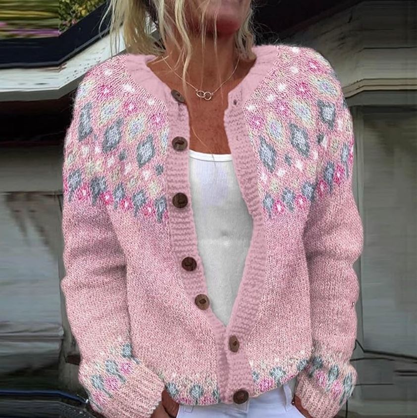 Rachel – Loose-Fit Printed Cardigan
