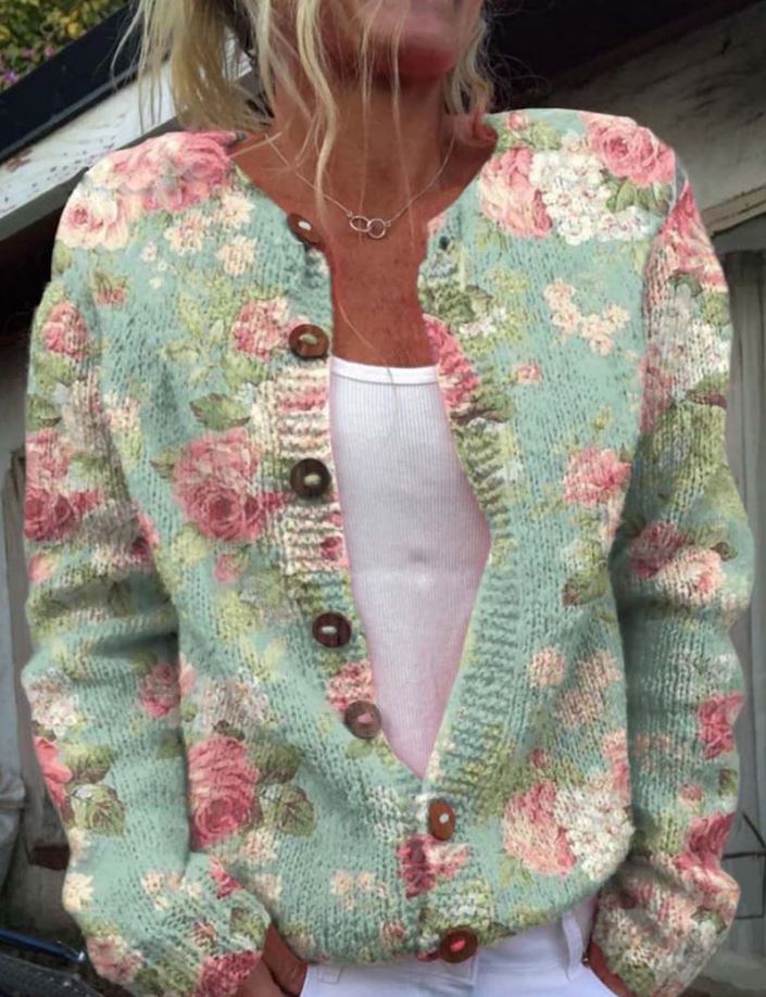 Merryn | Elegant Cardigan with Floral Print