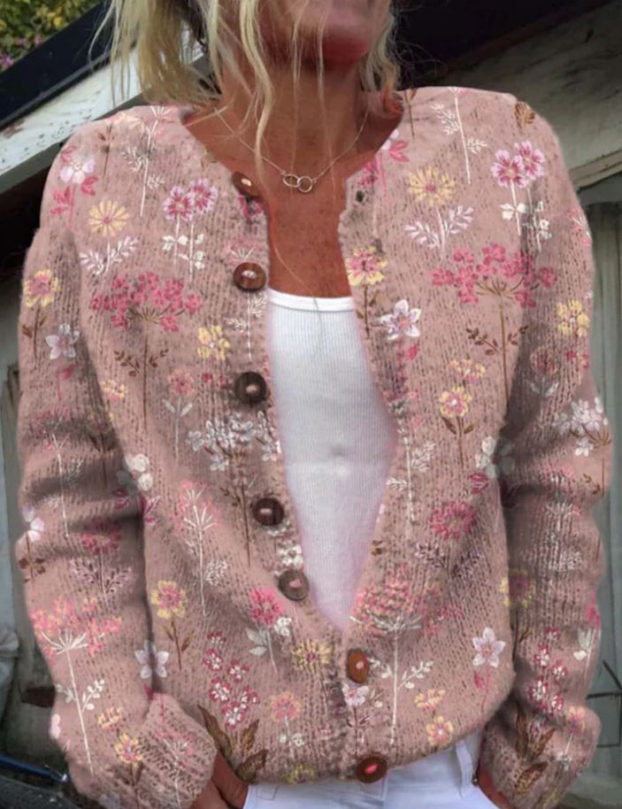 Hebe | Elegant Floral Cardigan