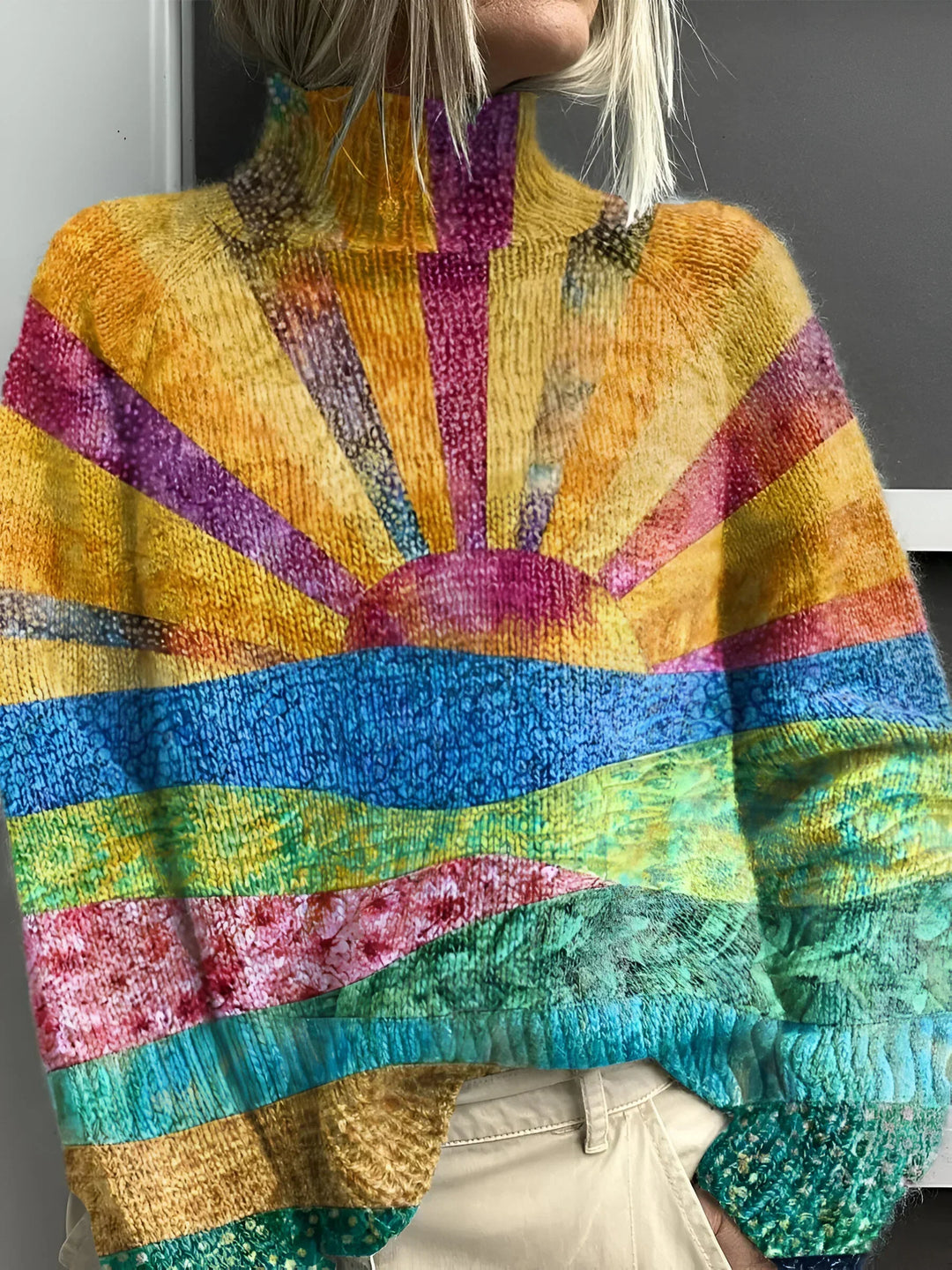 Feline | Cheerful Colourful Turtleneck
