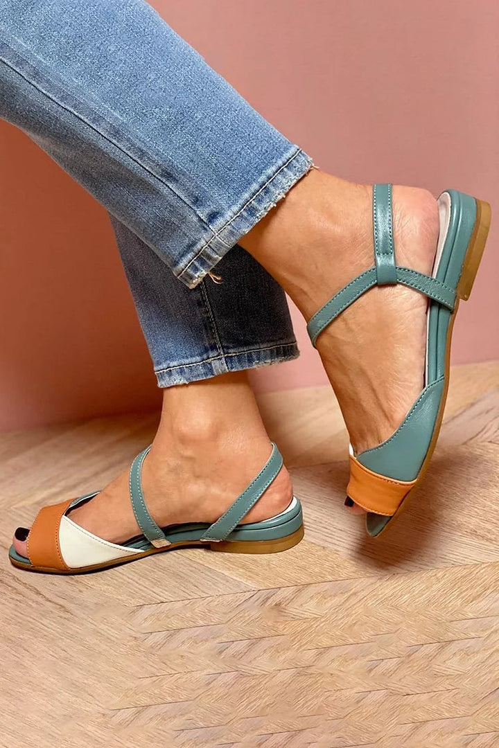GENEVA | Elegant Tricolour Open-Toe Sandals for a Sophisticated Look