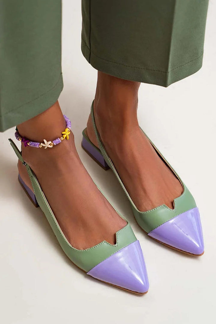 VITTORIA | Elegant ballet flats with a pointed toe and two-tone details for a refined style
