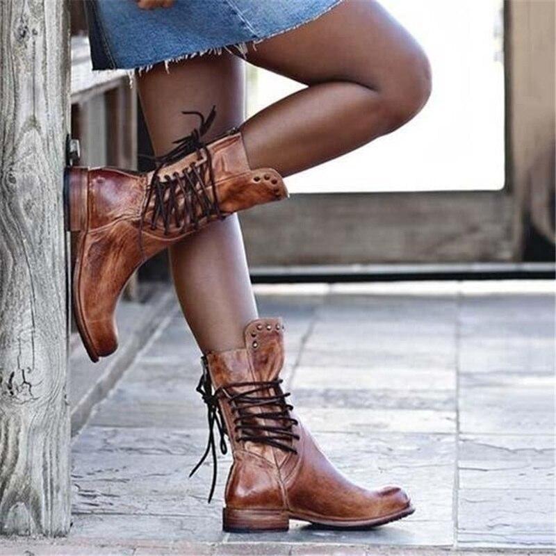 Lysandra – Vintage Lace-Up Leather Boots