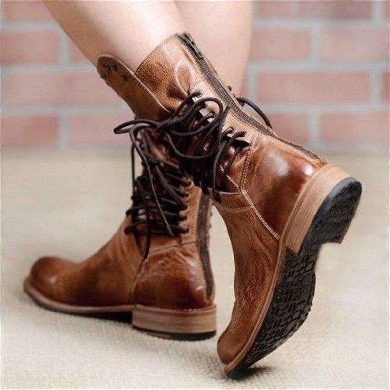Lysandra – Vintage Lace-Up Leather Boots