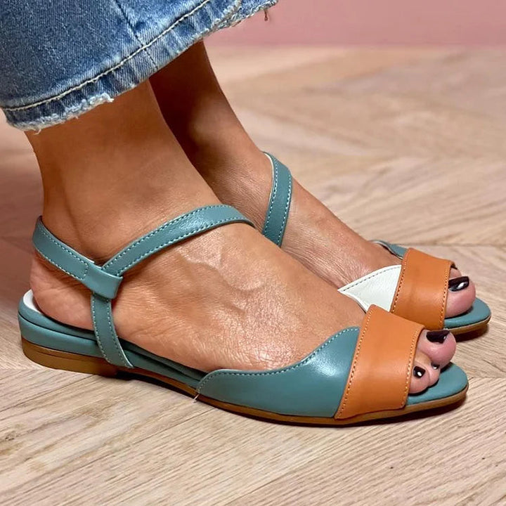 GENEVA | Elegant Tricolour Open-Toe Sandals for a Sophisticated Look