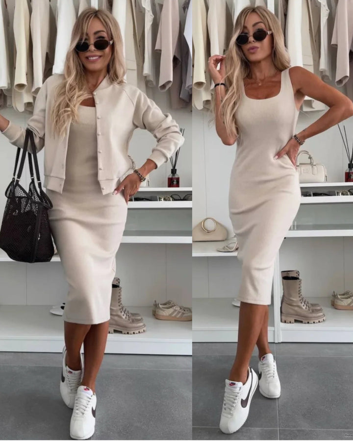 MANDY | MATCHING MIDI DRESS & JACKET SET