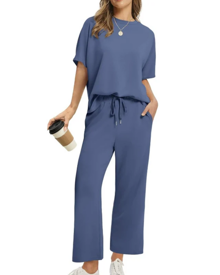 ASANARE - Soft Casual Top and Trousers Set