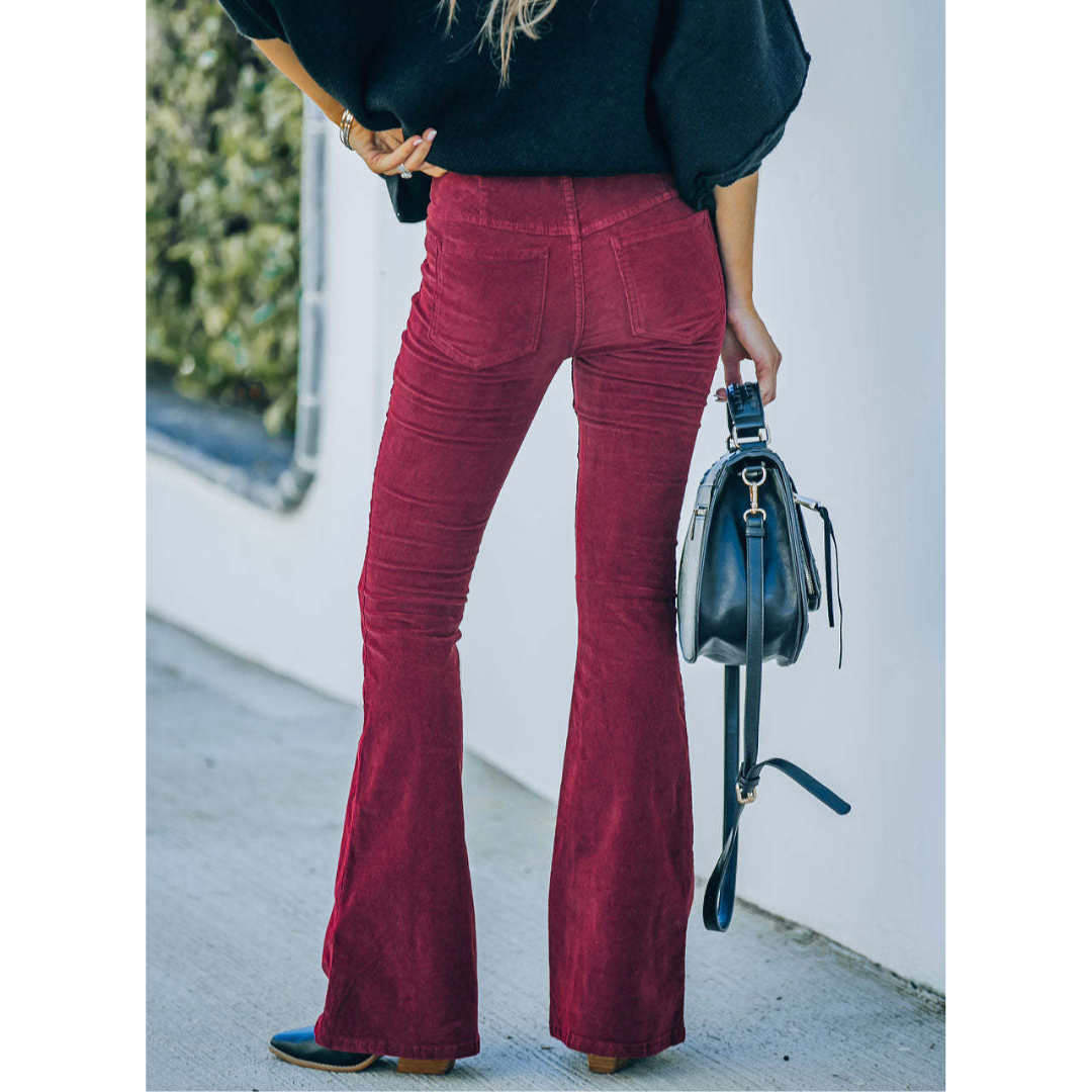 Danyca - Corduroy Flare Pants for Retro-Inspired Outfits