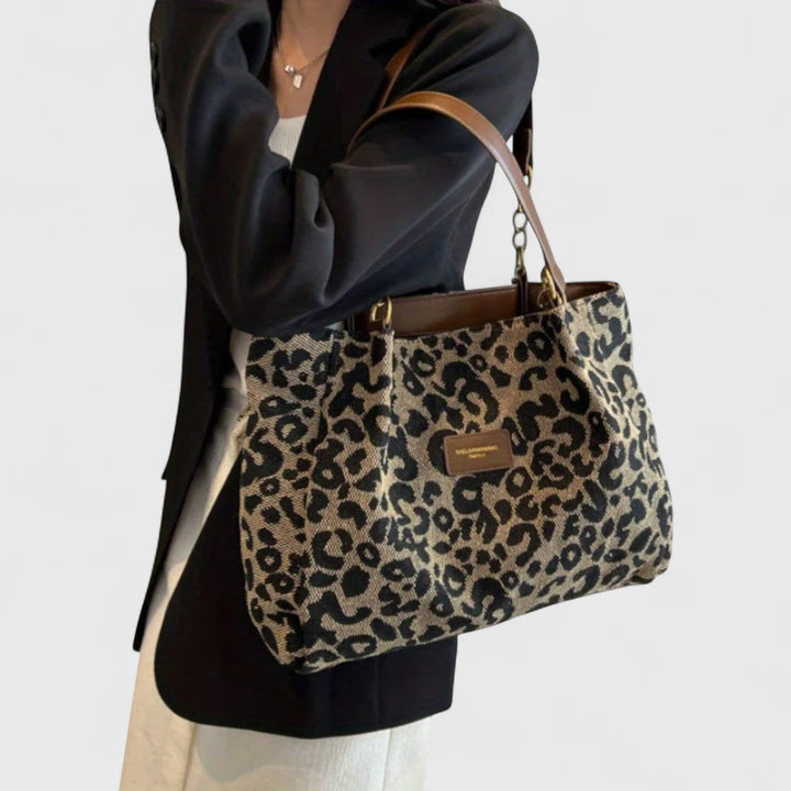 Zecebel – Leopard Print Canvas Tote Bag
