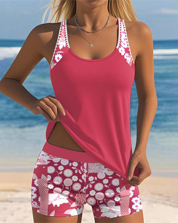 KIMMY | TWO-PIECE SWIMMING COSTUME WITH COMFORTABLE FIT AND BEACH FLORAL STYLE