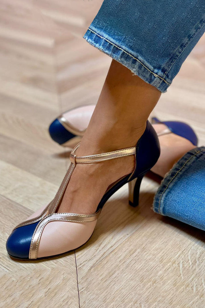 Laya™ | Elegant court shoes with T-strap, round toe, colourful and extremely comfortable