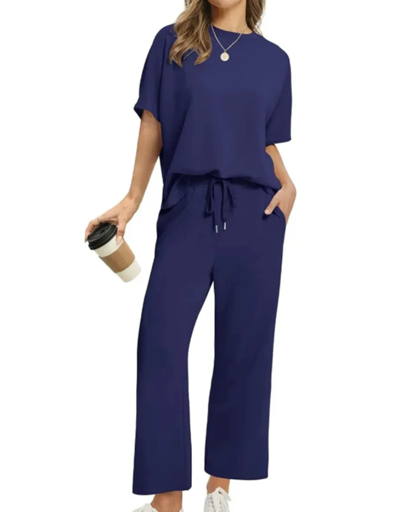 ASANARE - Soft Casual Top and Trousers Set