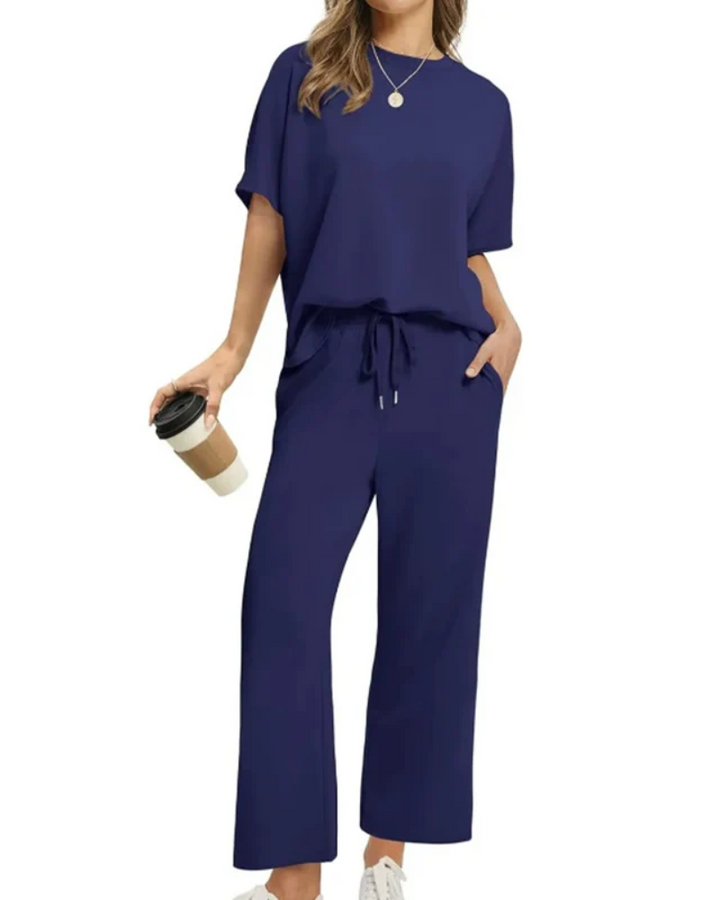 ASANARE - Soft Casual Top and Trousers Set