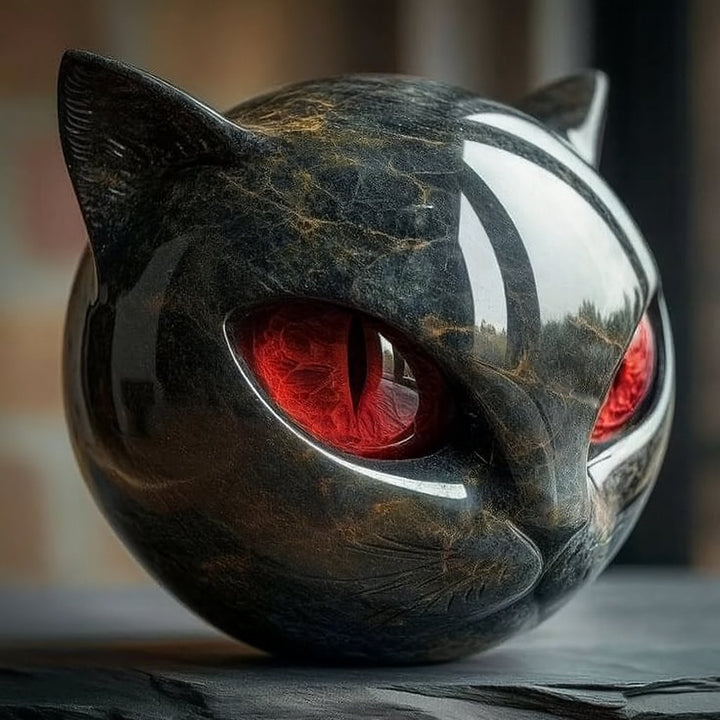 NyxCharm – Mysterious Cat Sculpture in Polished Marble