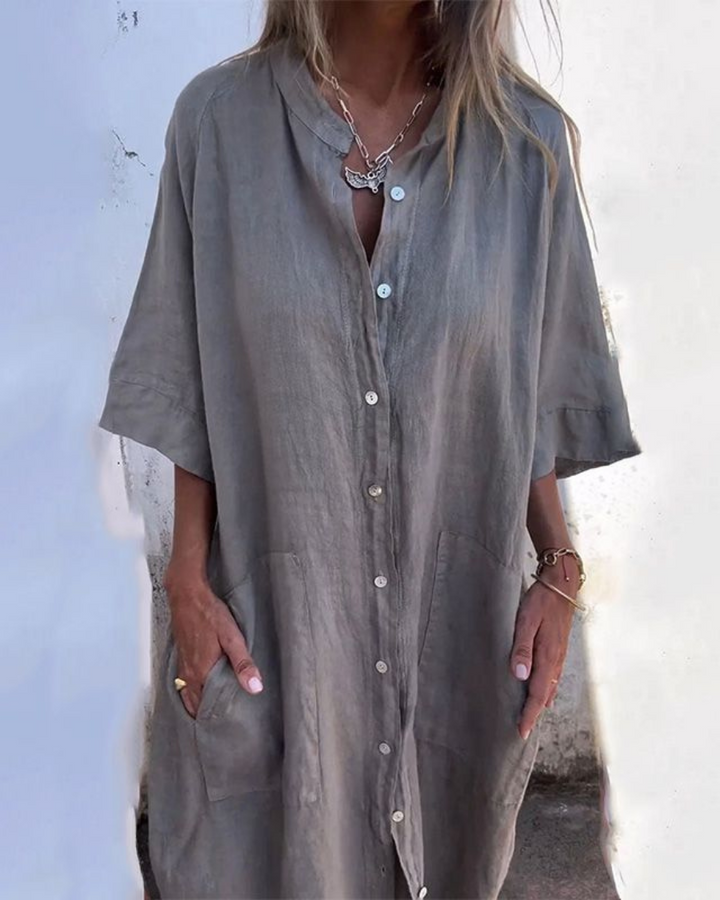 HIND | IBIZA STYLE CASUAL SHIRT DRESS IN KNEE LENGTH