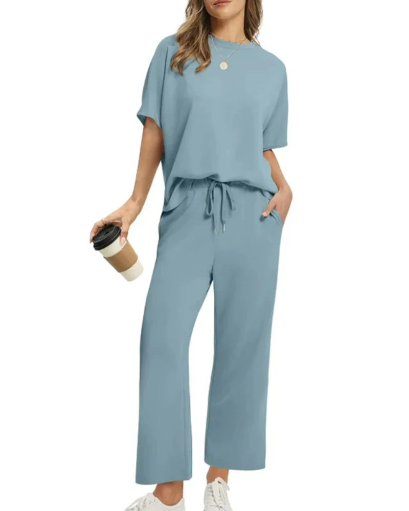 ASANARE - Soft Casual Top and Trousers Set