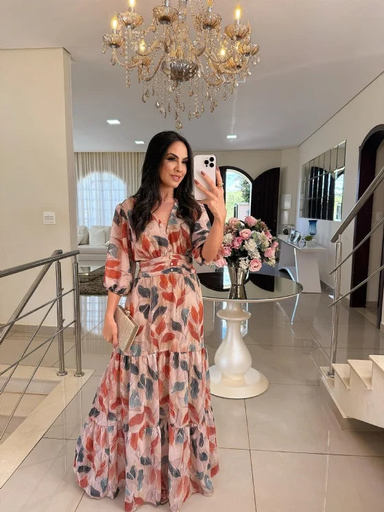 LARSA | LONG FLORAL ELEGANT DRESS