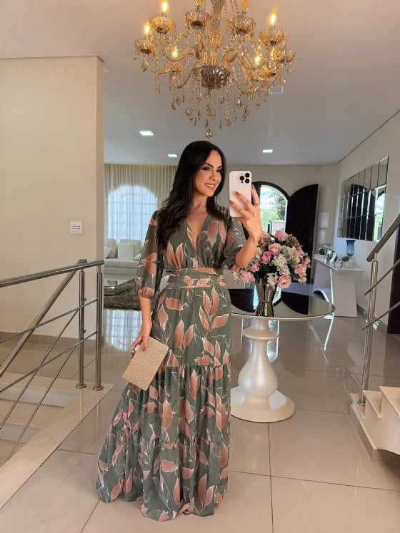 LARSA | LONG FLORAL ELEGANT DRESS
