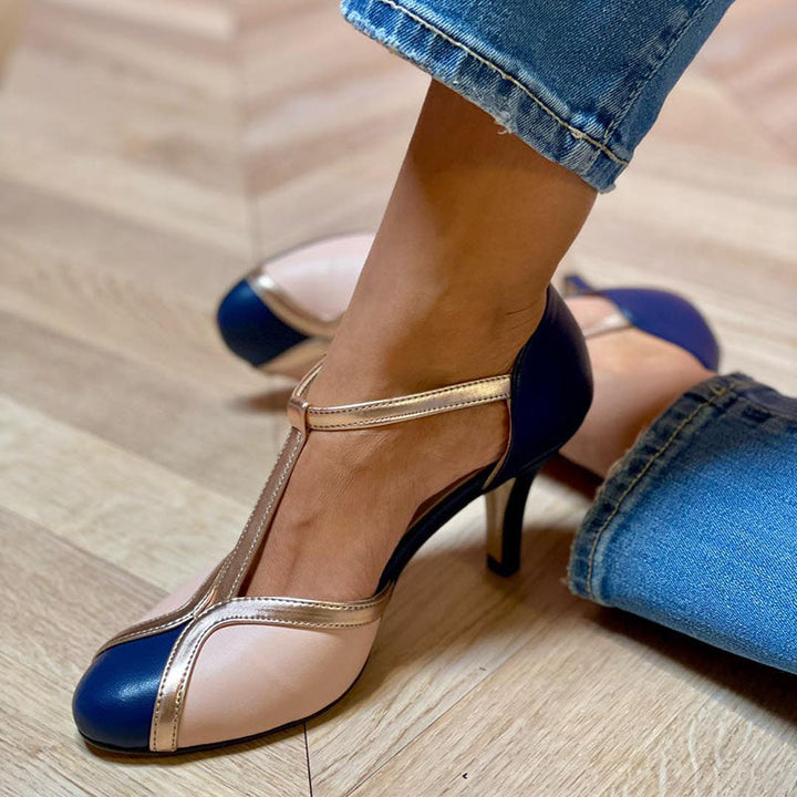 Laya™ | Elegant court shoes with T-strap, round toe, colourful and extremely comfortable