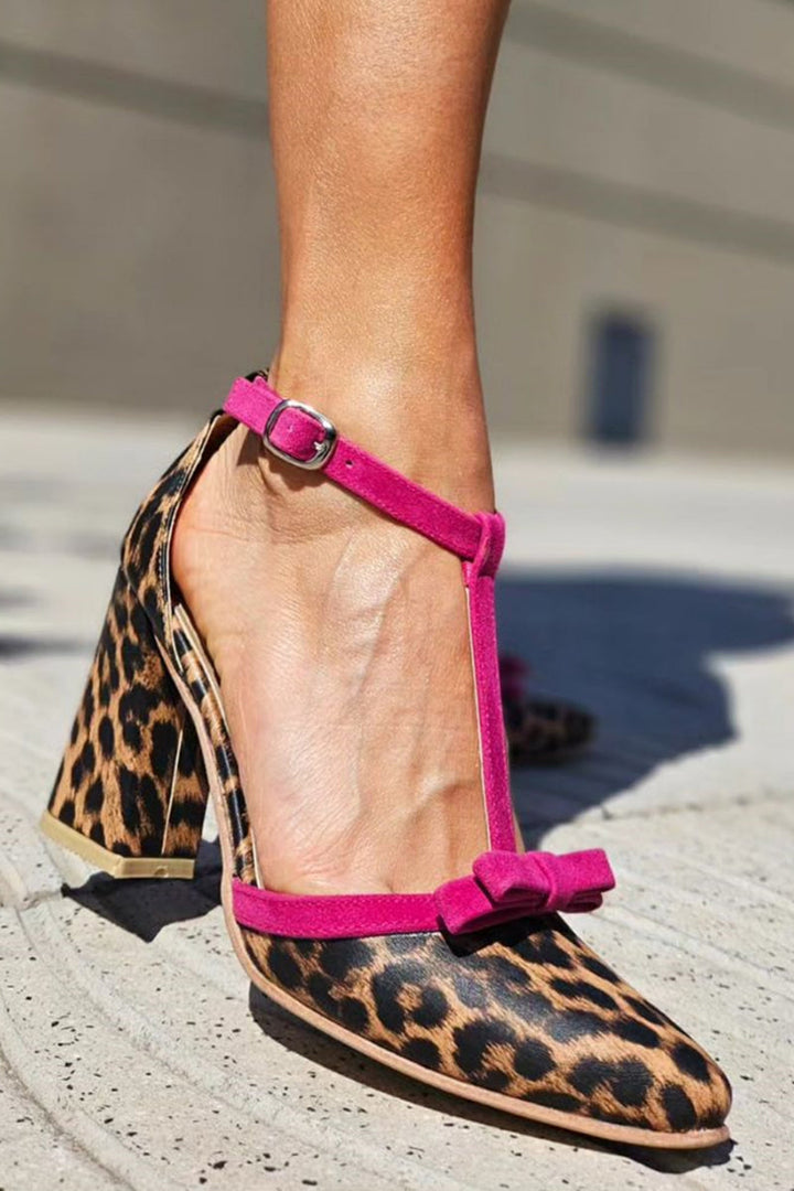 Beauu™ | Elegant Sandals with Green Leopard Print and Eye-Catching Colourful Details