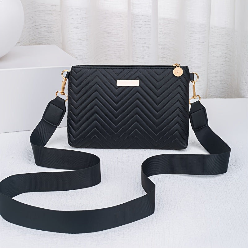 Fashionable Striped Shoulder/Crossbody Bag