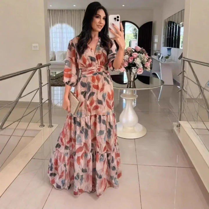 LARSA | LONG FLORAL ELEGANT DRESS