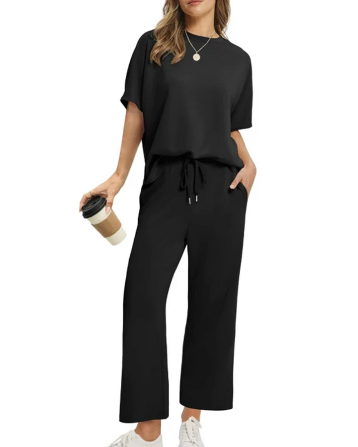 ASANARE - Soft Casual Top and Trousers Set