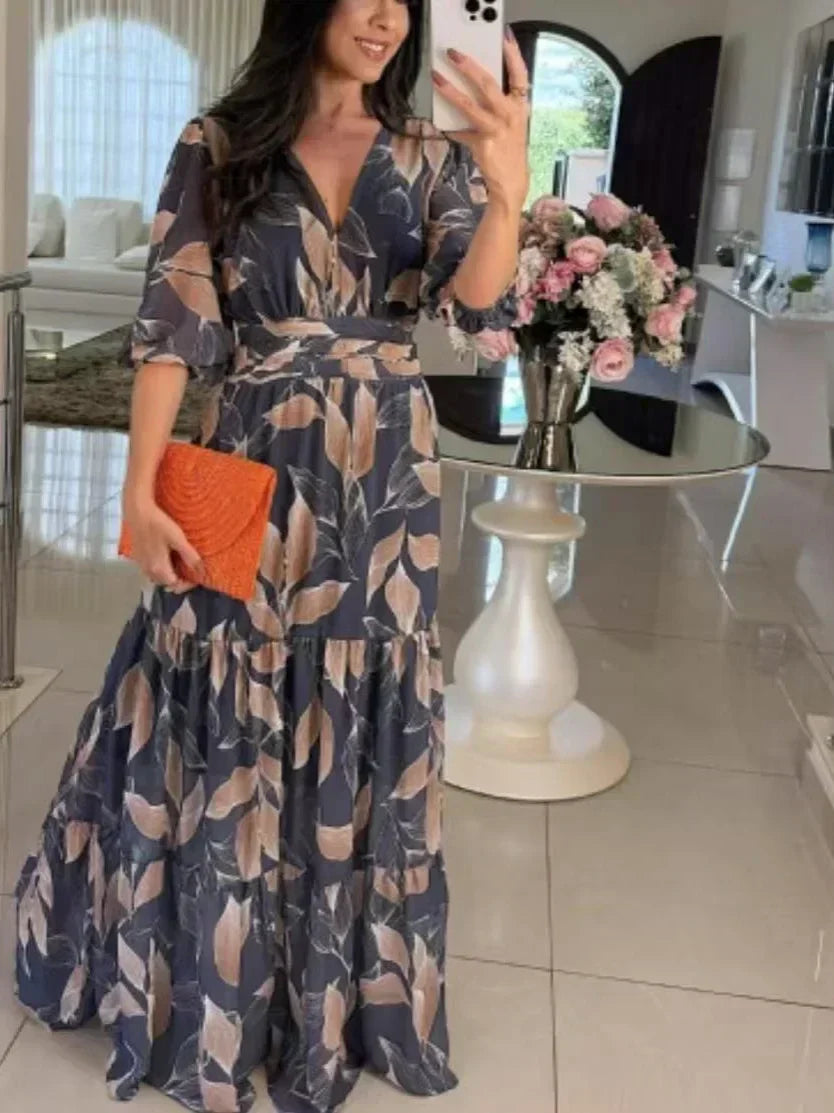LARSA | LONG FLORAL ELEGANT DRESS