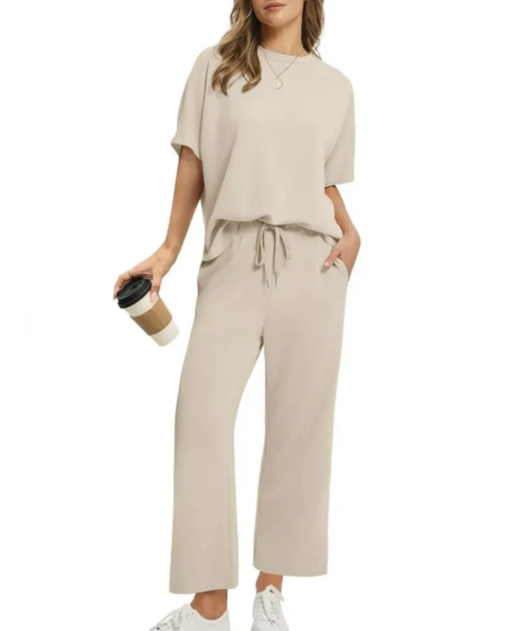 ASANARE - Soft Casual Top and Trousers Set