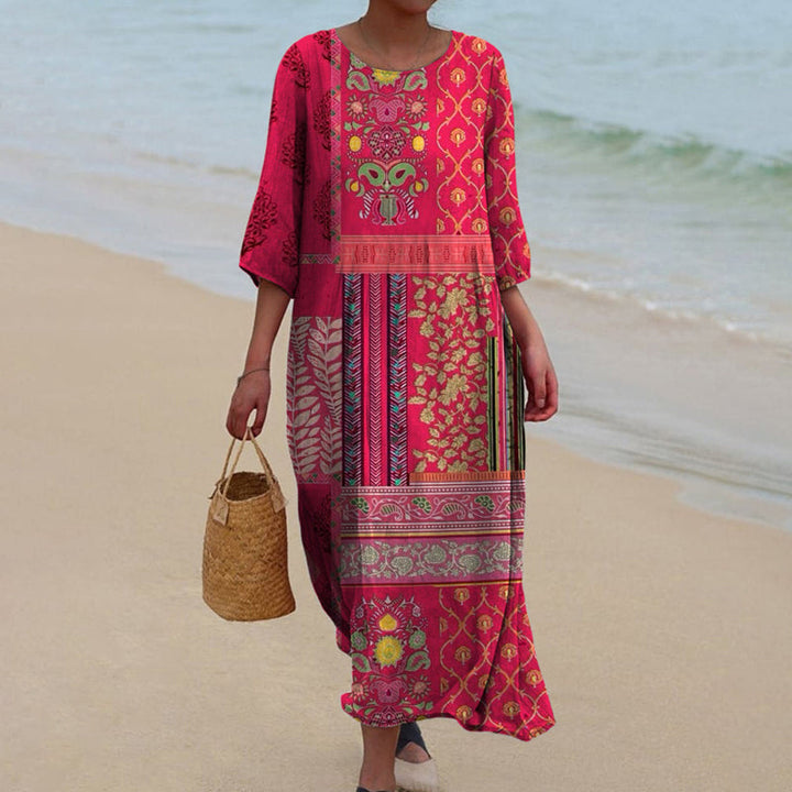 CILIA | LOOSE-FITTING BOHO MAXI DRESS