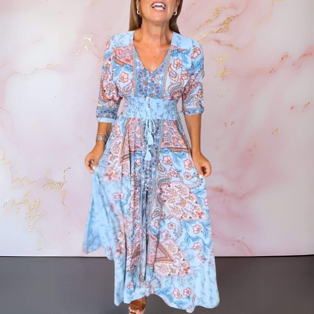 MALLORY | ELEGANT SUMMER DRESS WITH V-NECK