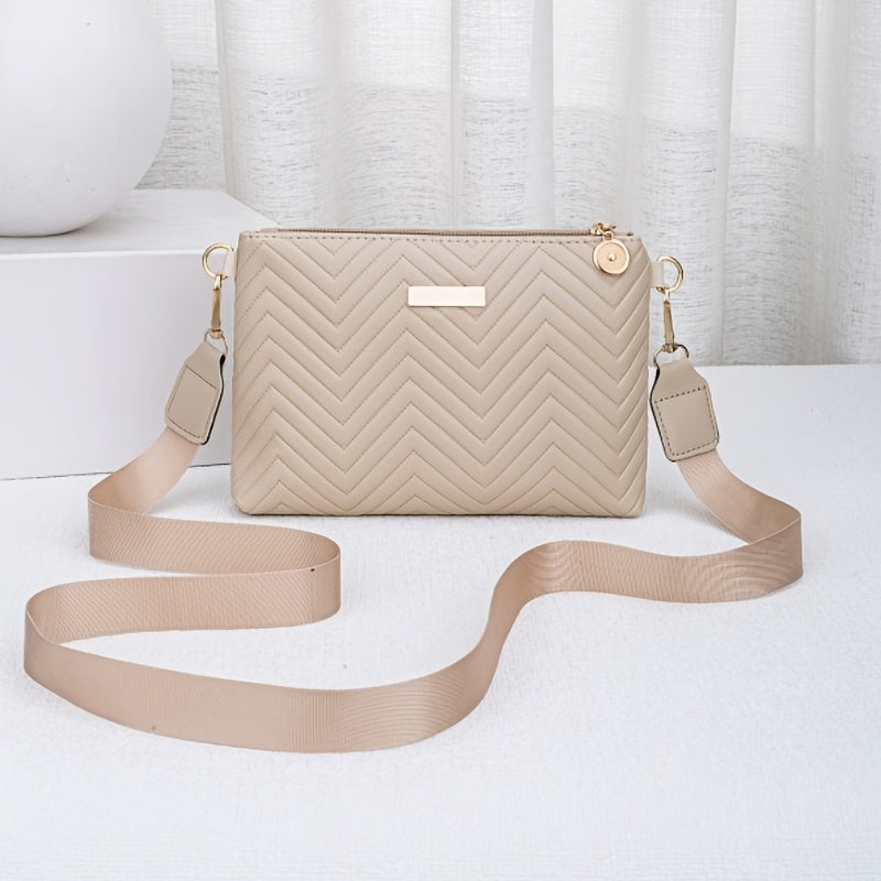Fashionable Striped Shoulder/Crossbody Bag