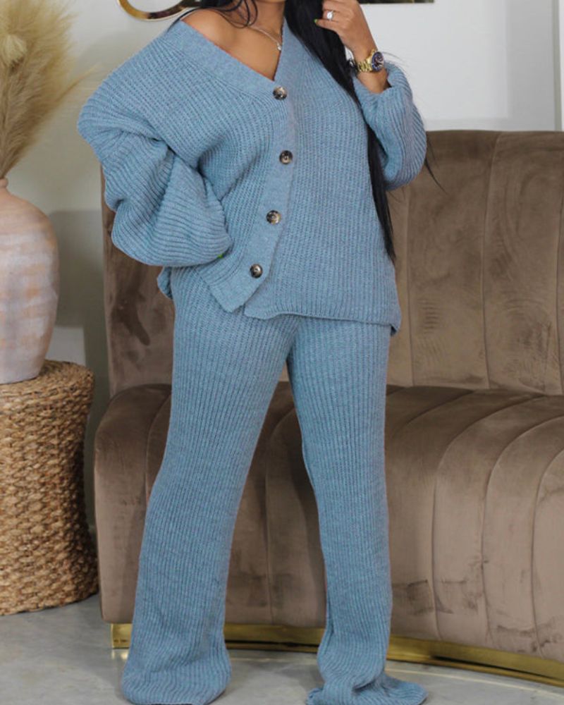 DILESA - Knitted Cardigan & Trousers Set
