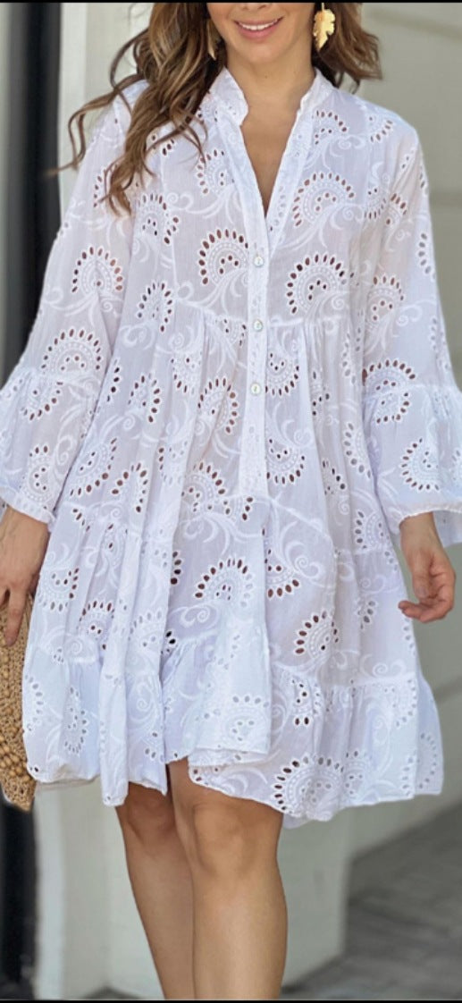 LOWEY | EMBROIDERED ELEGANT MIDI DRESS