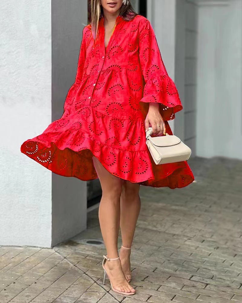 LOWEY | EMBROIDERED ELEGANT MIDI DRESS