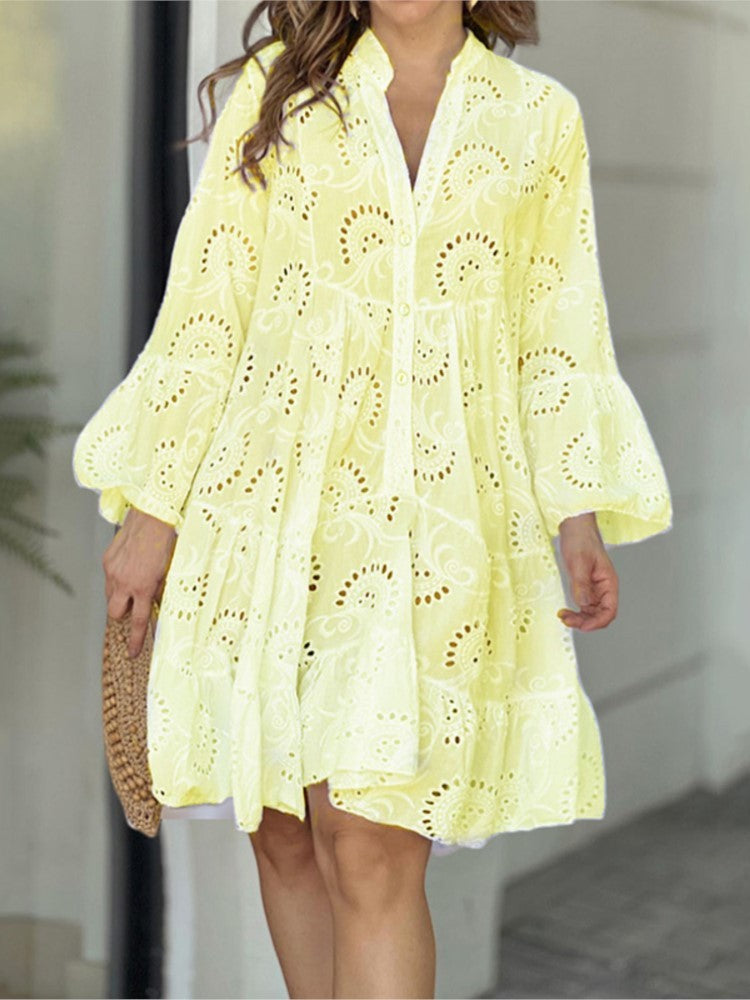LOWEY | EMBROIDERED ELEGANT MIDI DRESS