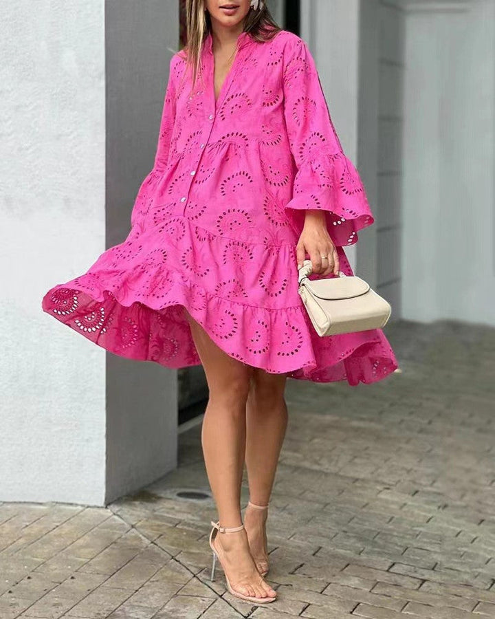 LOWEY | EMBROIDERED ELEGANT MIDI DRESS