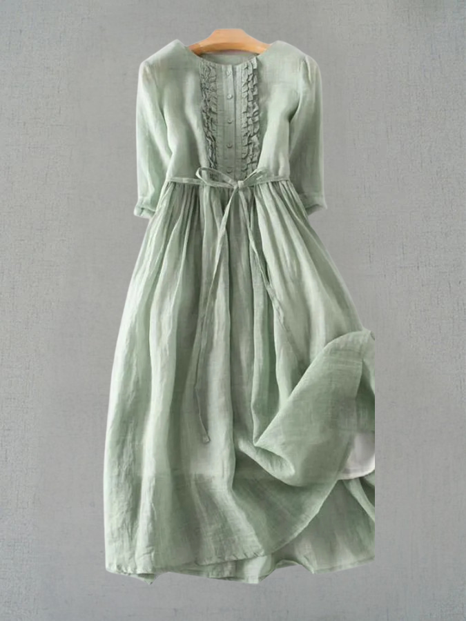 Maira - Retro Women's Dress with Tie Belt
