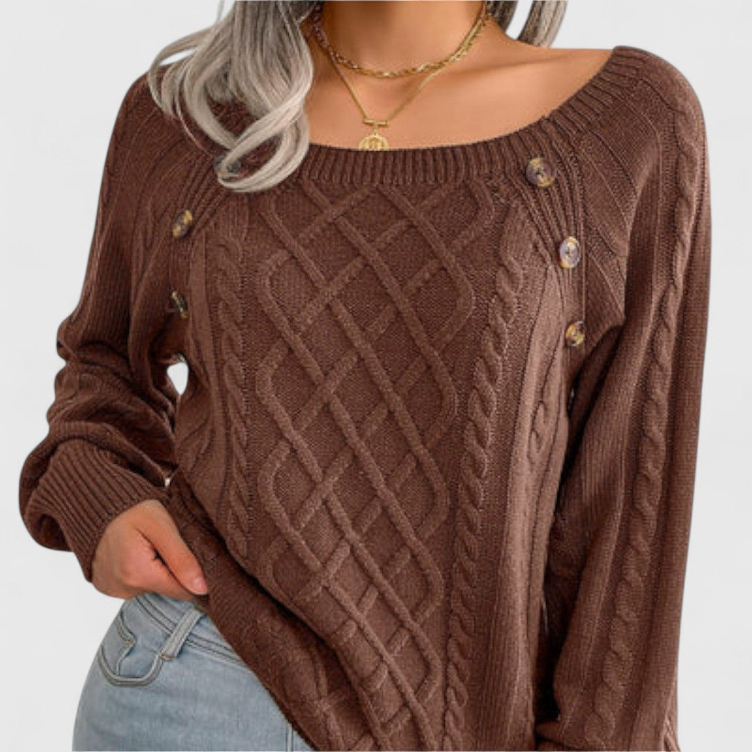 Malia - Knitted Sweater with Buttons