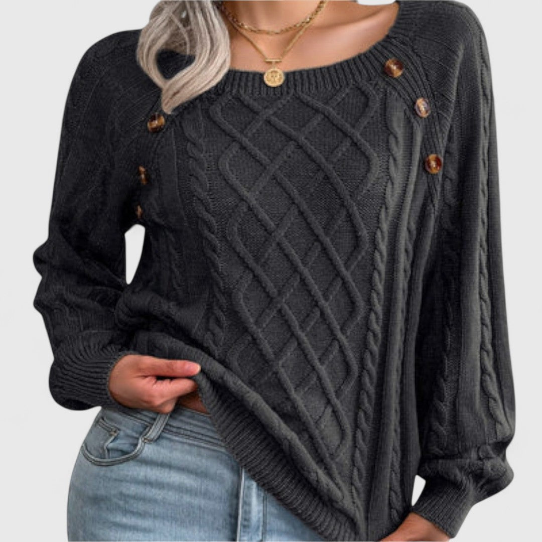 Malia - Knitted Sweater with Buttons