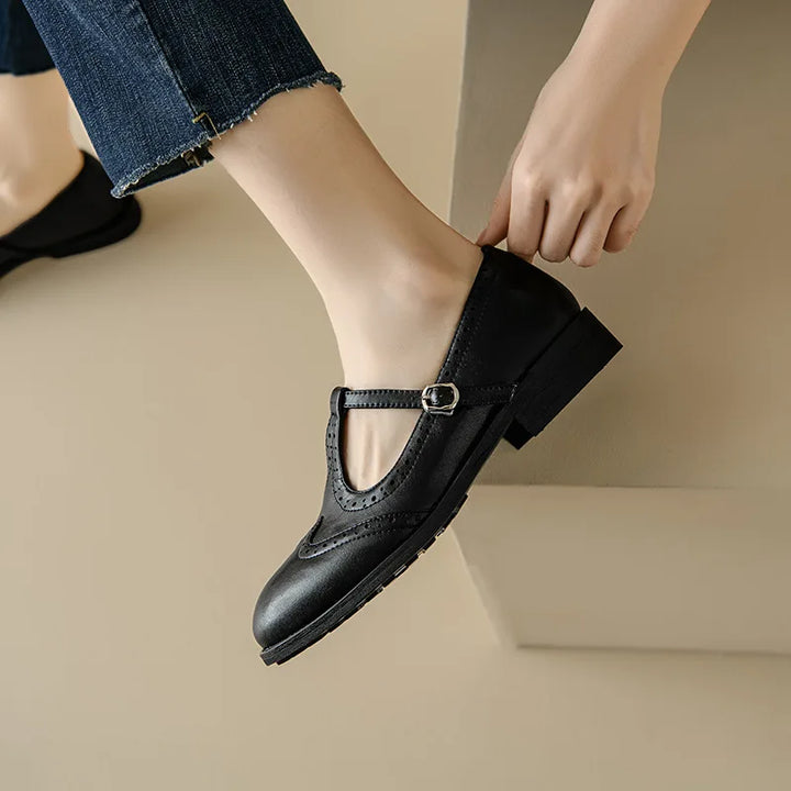 Bianna – Elegant T-Strap Flats