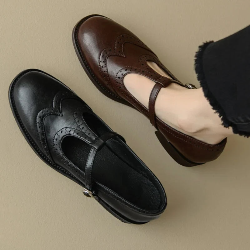 Bianna – Elegant T-Strap Flats