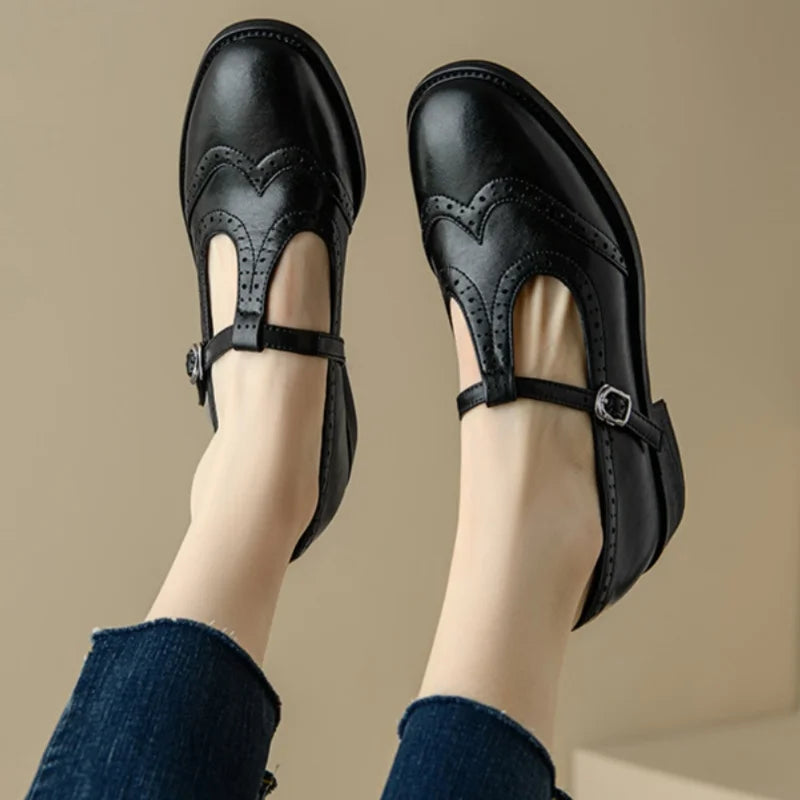 Bianna – Elegant T-Strap Flats