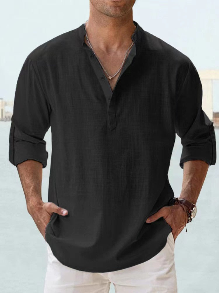 Adam – Breathable Linen Shirt for Effortless Style