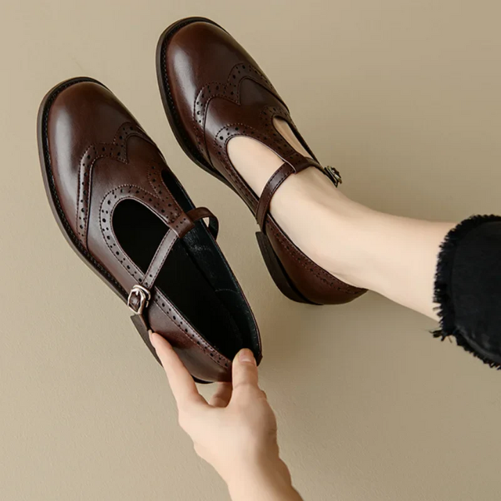 Bianna – Elegant T-Strap Flats