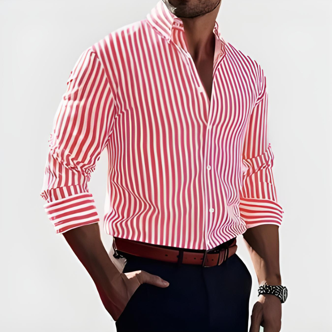 Andrew – Long Sleeve Striped Slim-Fit Shirt