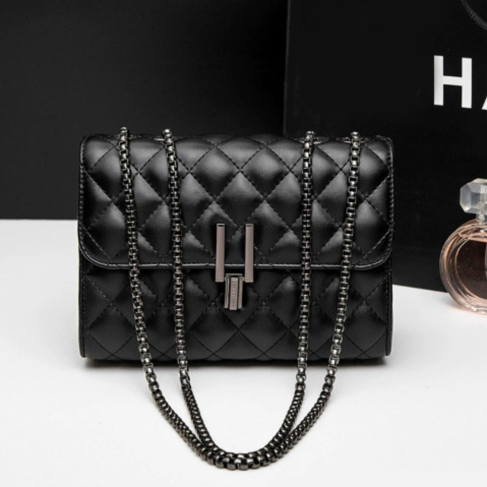 Elegant Mini Tartan Black Crossbody Bag