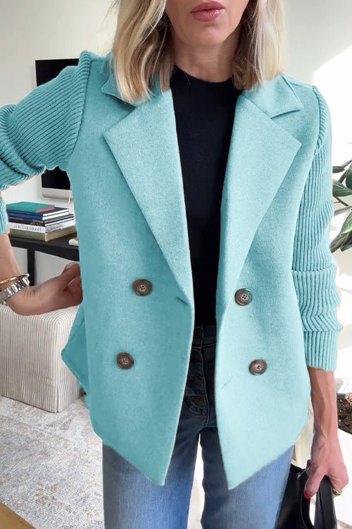 Deborah - Elegant Knit-Sleeve Jacket