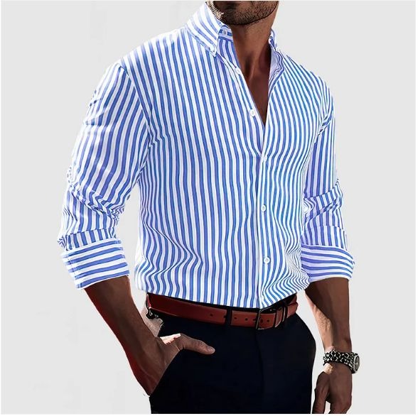 Andrew – Long Sleeve Striped Slim-Fit Shirt